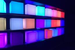 Colourful illuminated light boxes